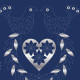 Christmas Stocking Sashiko Panel - Navy/Silver Christmas Stocking Sashiko Panel - Navy/Silver